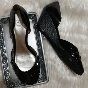 HAROLD'S Black Leather Open Pointed Toe Size 9M
